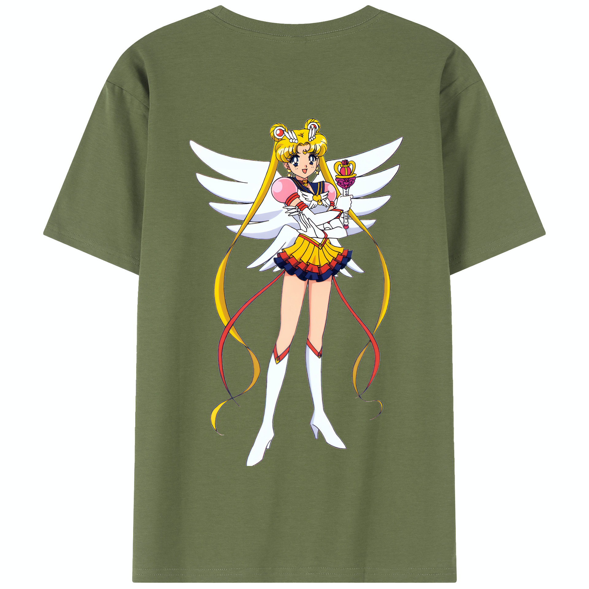 （画像用） 美少女戦士セーラームーン 月野 うさぎ つきの うさぎ Sailor Moon Tsukino Usagi 綿100％半袖Tシャツ（背面プリント）
